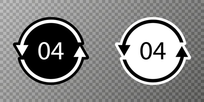 LDPE 04 recycling code symbol. Plastic recycling vector low density polyethylene sign.