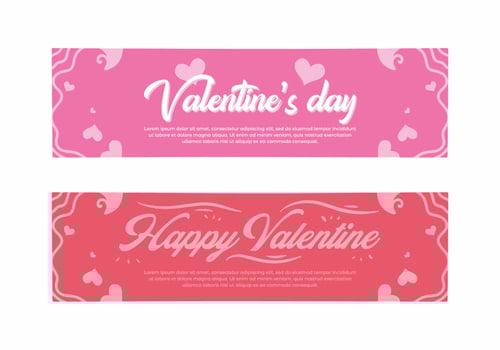 illustration banner design of valentine event vector