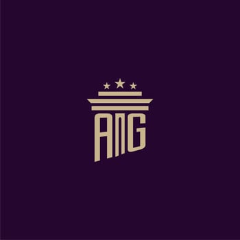 AG initial monogram logo design for lawfirm lawyers with pillar vector image