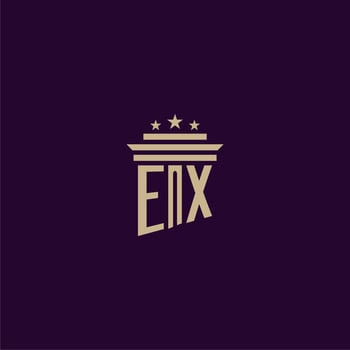 EX initial monogram logo design for lawfirm lawyers with pillar vector image