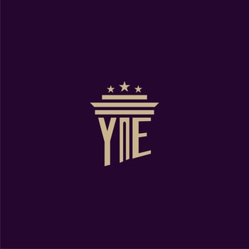 YE initial monogram logo design for lawfirm lawyers with pillar vector image