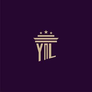 YL initial monogram logo design for lawfirm lawyers with pillar vector image