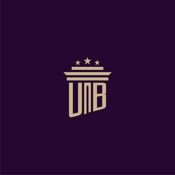 UB initial monogram logo design for lawfirm lawyers with pillar vector image