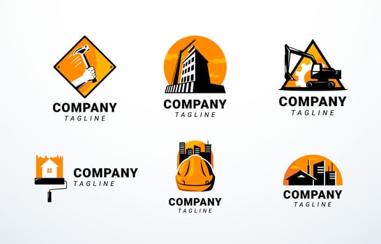 Construction Company Logo Collection vector