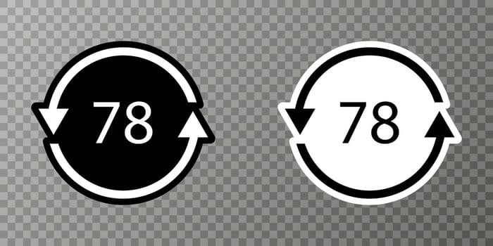 Silver plated glass. Glass recycling code 78 GL. Vector illustration