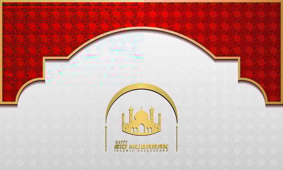 islamic greetings ramadan kareem card design background with classic ornament and mosque vector
