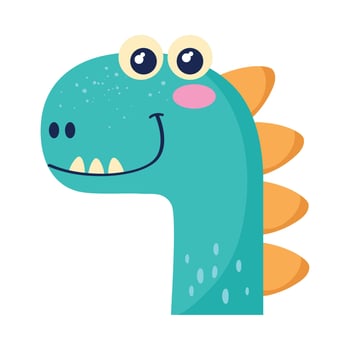 cute green dinosaur vector