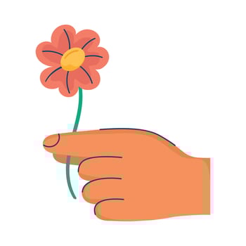 hand human with flower vector