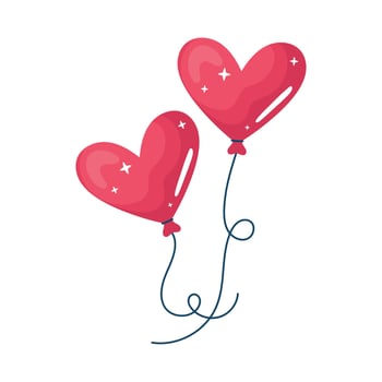 hearts love balloons helium vector
