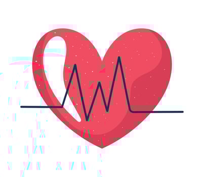 heart cardio with heartbeat vector