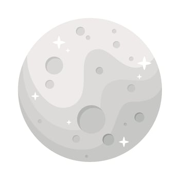 white full moon vector