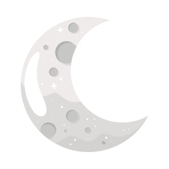 white crescent moon vector