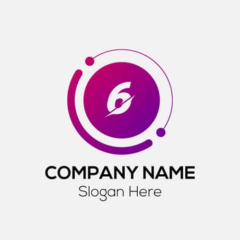 Abstract 6 letter modern initial logo design vector