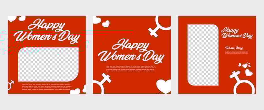 International women's day social media post template. vector