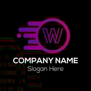Fast Logo On Letter W Template. Fast Logo On W Letter, Initial Fast and Speed Sign Concept Template vector