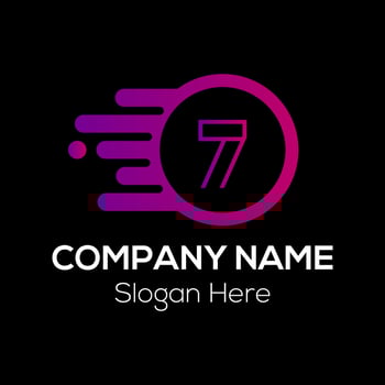 Fast Logo On Letter 7 Template. Fast Logo On 7 Letter, Initial Fast and Speed Sign Concept Template vector