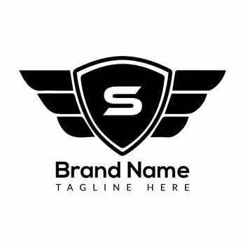 Wing Logo On Letter S Template. Wing On S Letter, Initial Wing Sign Concept Template vector