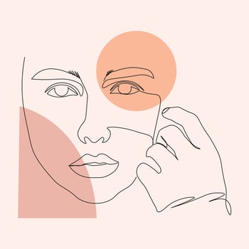 outline minimalist women face potrait hand drawn vector