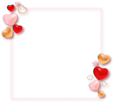 Valentine's Day Frame with Hearts png