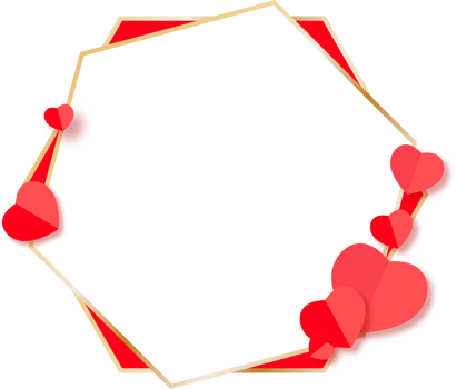 Valentine's Day Frame with Hearts png
