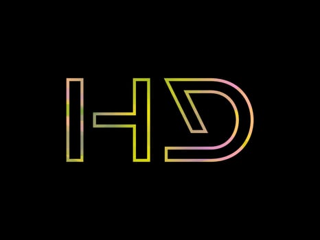HD Letter Logo With Colorful Rainbow Texture Vector. Pro vector