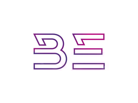 BE Letter Logo With Colorful Rainbow Texture Vector. Pro vector. vector