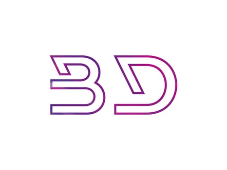 BD Letter Logo With Colorful Rainbow Texture Vector. Pro vector. vector