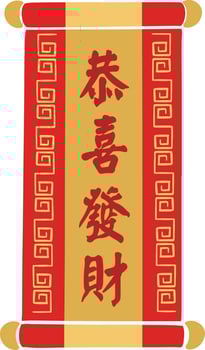 Chinese new year greeting roll illustration vector