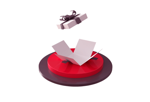 3d of opened surprise gift box mockup. 3d render illustration. png
