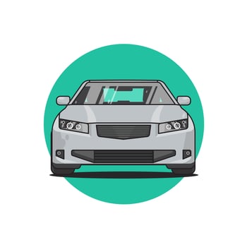 Sedan modern car front view vector illustration