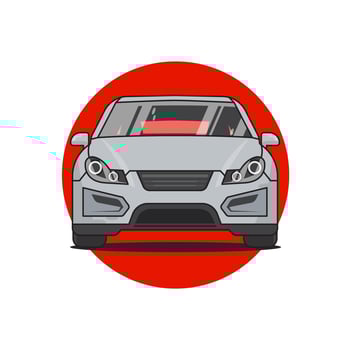 Modern car front view, vector illustration
