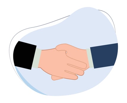 handshake icon. businessman shaking hands. illustration of a man's hand shaking hands vector