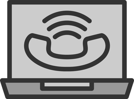 Online Call Vector Icon Design