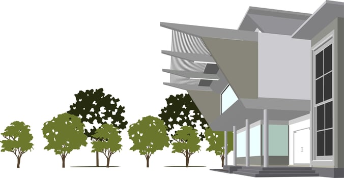 3D illustration of building project vector