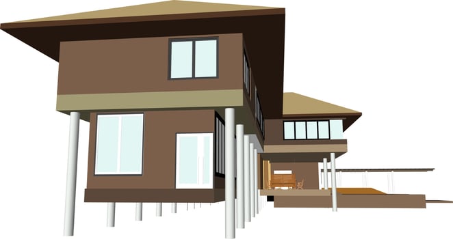 3D illustration of building project vector