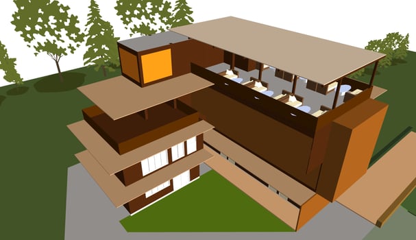 3D illustration of building project vector