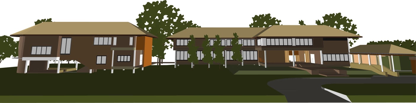 3D illustration of building project vector