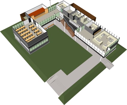 3D illustration of building project vector