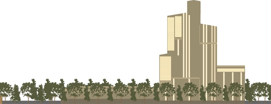 3D illustration of building project vector