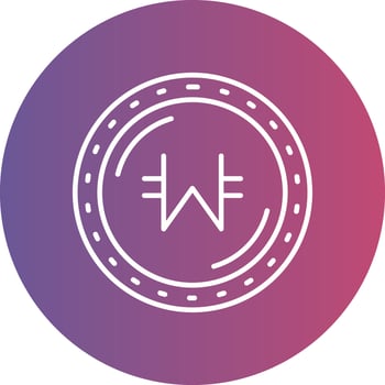 Won Currency Vector Icon