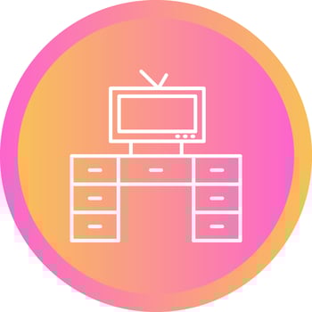 Television Set with Vector Icon
