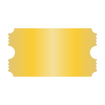 golden ticket blank coupon vector illustration. with a white background. can be used to print tickets and coupons