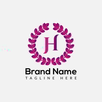 Beauty Logo On Letter H Template. Beauty On H Letter, Initial Fashion and Beauty Sign Concept vector