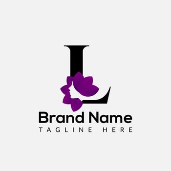 Beauty Logo On Letter L Template. Beauty On L Letter, Initial Fashion and Beauty Sign Concept vector