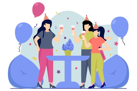 Birthday Party Flat Design Illustration vector