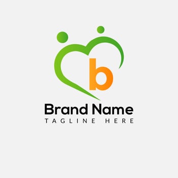 Health Logo on Letter B Sign. Health Icon with Logotype Concept vector