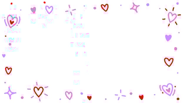 Cute Confetti Valentines Day Pink Red Heart Love Romantic Sprinkle Sparkle Ditsy Shine Doodle Handdrawn Colorful Pastel Rectangle Card Border Frame Template Web Banner Copy Space for Wedding Ceremony vector