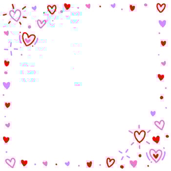 Cute Confetti Valentines Day Pink Red Heart Love RomanticSprinkle Sparkle Ditsy Shine Doodle Handdrawn Colorful Pastel Square Card Border Frame Template Banner Copy Space for Wedding Ceremony vector