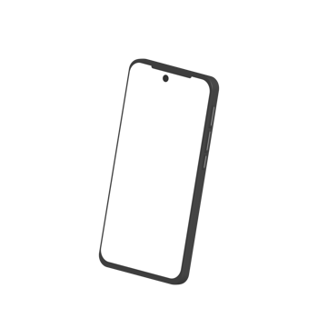 3D isometric smartphone with white blank screen png
