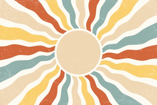 Retro sun burst vintage background. Swirl wallpaper with grunge. Spiral rays circus illustration for banner, poster, frame and backdrop. Twisted design vector
